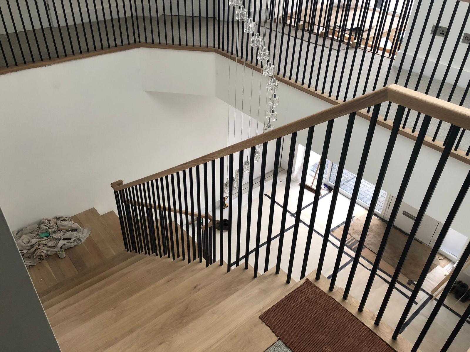 Internal joinery wooden starcase and banners